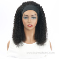 Full Cuticle Curly Headband Wigs Human Hair GlueLess None Lace 10A Virgin Peruvian Head Band Human Hair Wigs